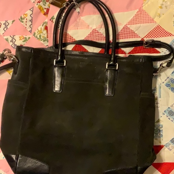 Coach Suede and Leather tote bag - Picture 9 of 13
